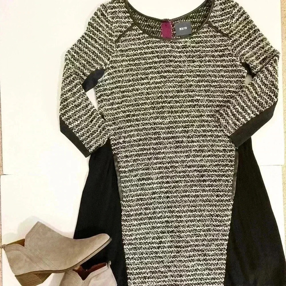 Maeve Anthro Sweater Dress Black size SP - Picture 2 of 12